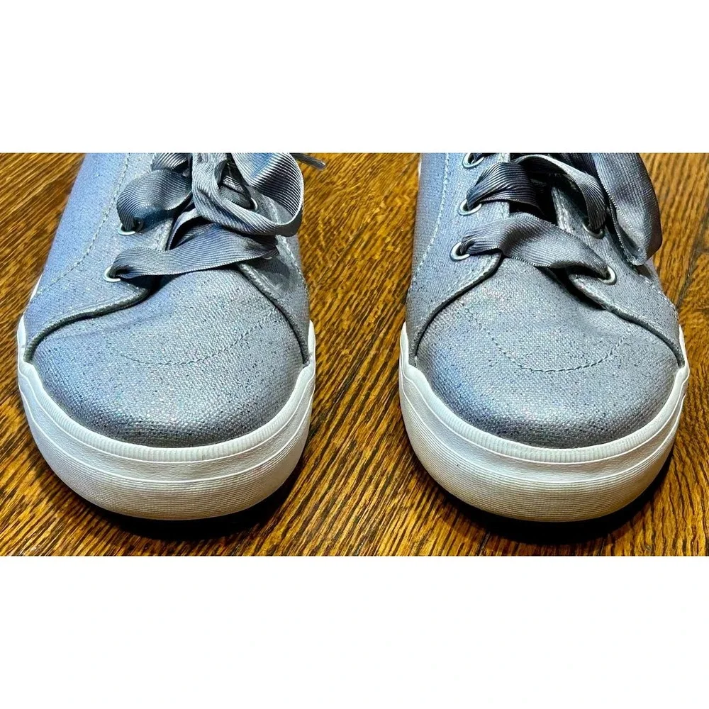Sperry Top Sider Crest Vibe Lace Up Low Top Sneakers Gray Sparkle Canvas - SZ 6M